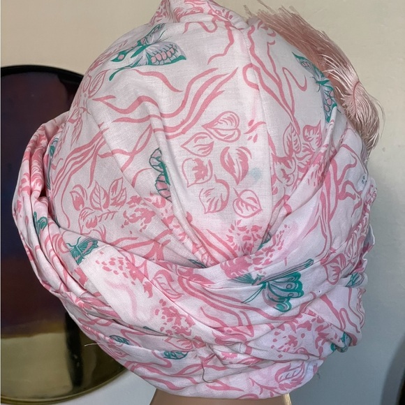 Suzanne Couture Millinery Elegant Pink Feathered Turban main image 3